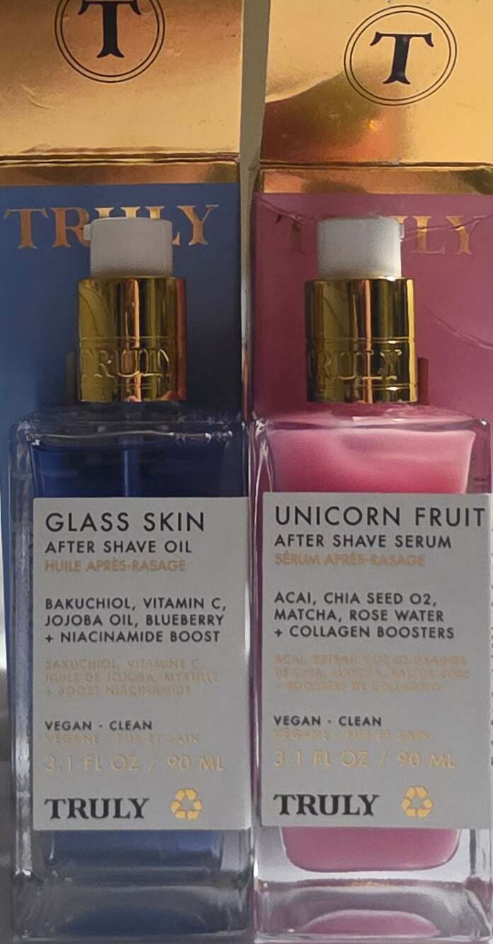 Truly Beauty Glass Skin After Shave Oil and Unicorn Fruit After Shave Serum Duo